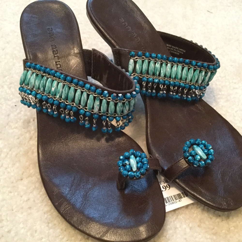 Anna Marin’s Size 8 dressy sexy sandals turquoise